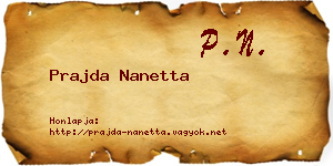 Prajda Nanetta névjegykártya